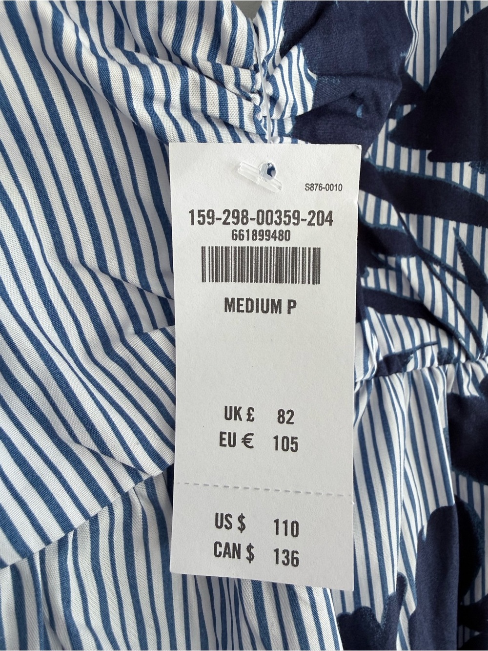 Abercrombie & Fitch Sweetheart Babydoll Maxi Dress Blue Floral Stripe NWT M P - Picture 8 of 16
